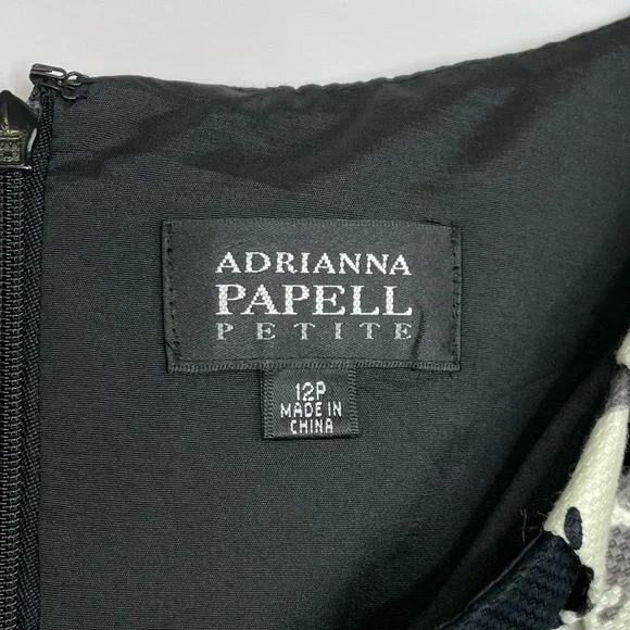 Adrianna Papell Petite black white gray floral sleeveless dress size 12P - Picture 8 of 11
